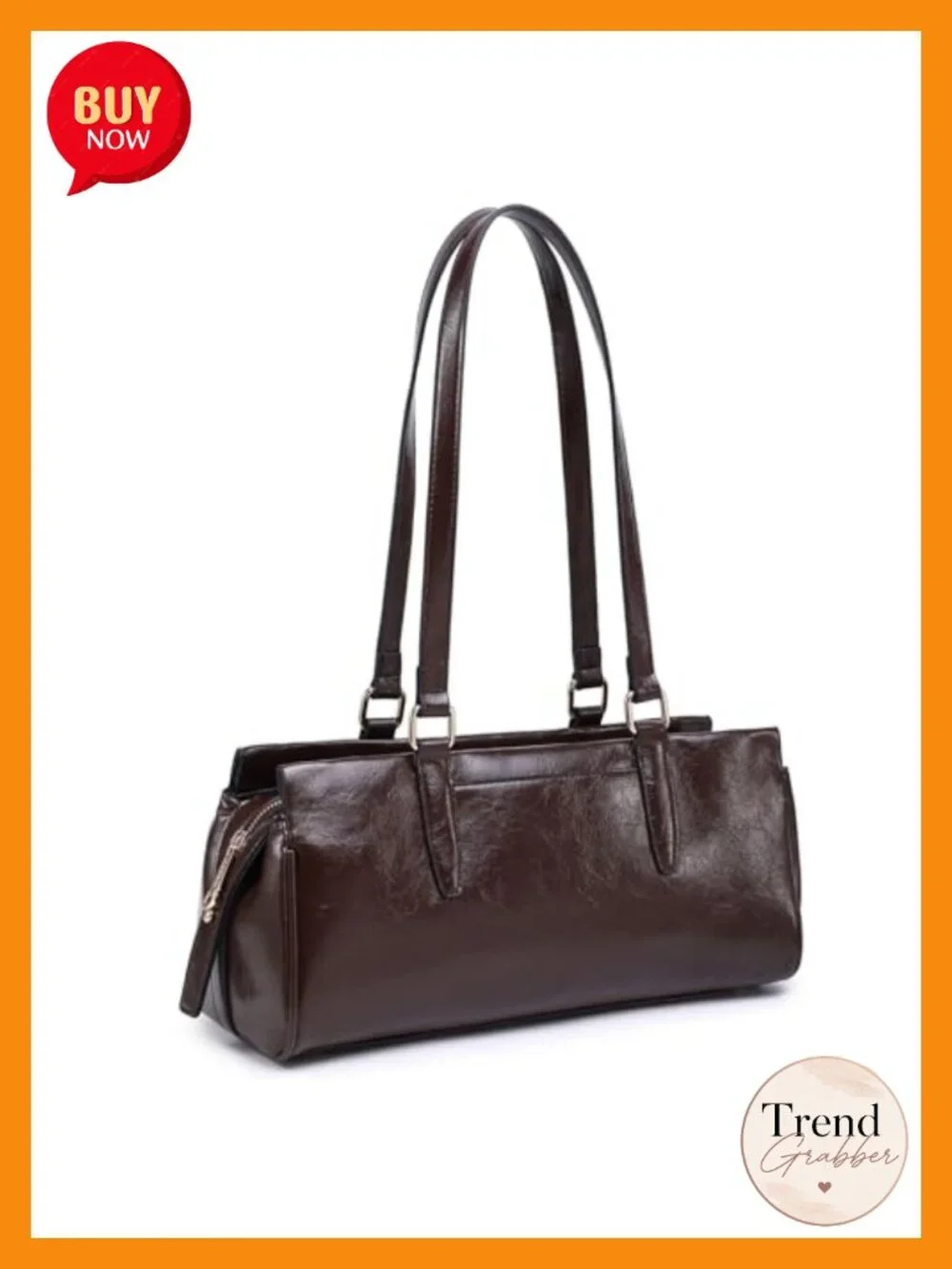 Soft Vegan Leather Hobo Bag with 3 Compartments Multi Pockets Shoulder Handbag